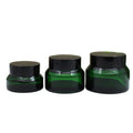 15g 30g 50g Green Glass Cream Jars Oblique Shoulder Cosmetic Facial Mudpack Pots Black Lid Skincare Eye Face Cream Container