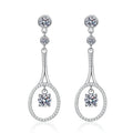 Factory Wholesale 0.5Carat Moissanite Earrings 925 Sterling Silver 18K White Gold Plated Tassel Earrings for Women Fine Jewelry MegaBDM