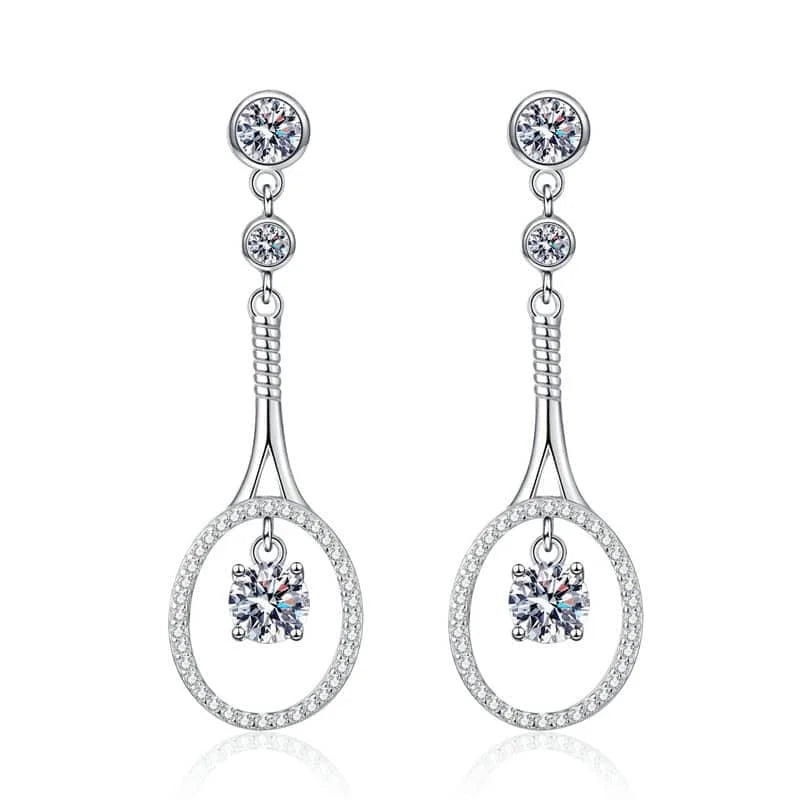 Factory Wholesale 0.5Carat Moissanite Earrings 925 Sterling Silver 18K White Gold Plated Tassel Earrings for Women Fine Jewelry MegaBDM