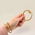 Wholesale Fashion Jewelry 18K Gold Stainless Steel Classic Bracelet Wire Screw Cable Twist Rope Bangle Bracelet for Men Women