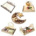 Nicro Eco-Friendly DIY Wooden Food Cake Desert Eid Mubarak Party Tableware DIY Tray Festival Supplies Ramadan Table Decoration