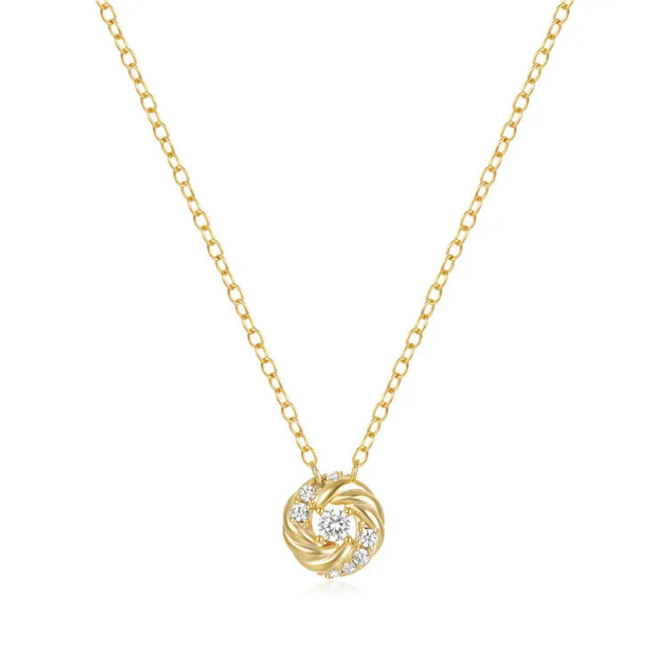 SP Fine Jewelry S925 Sterling Silver Zircon Rose Flower Pendant Necklace Personalized 925 Sterling Silver Women Choker Necklace