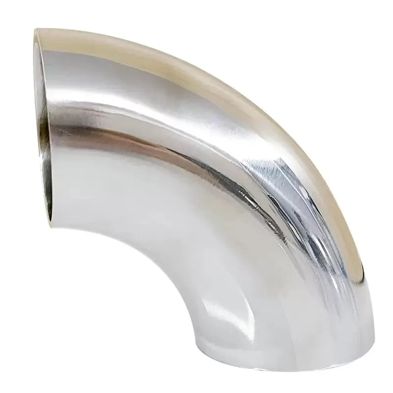 304 Stainless Steel Sanitary Elbow DIN ISO 90 - Degree Bend Welded Pipe Precision - Polished Mirror Finish Butt - Welding
