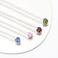 AA00238 Beautiful Small Heart Chain Necklaces Colorful Romantic Heart Pendant Necklaces