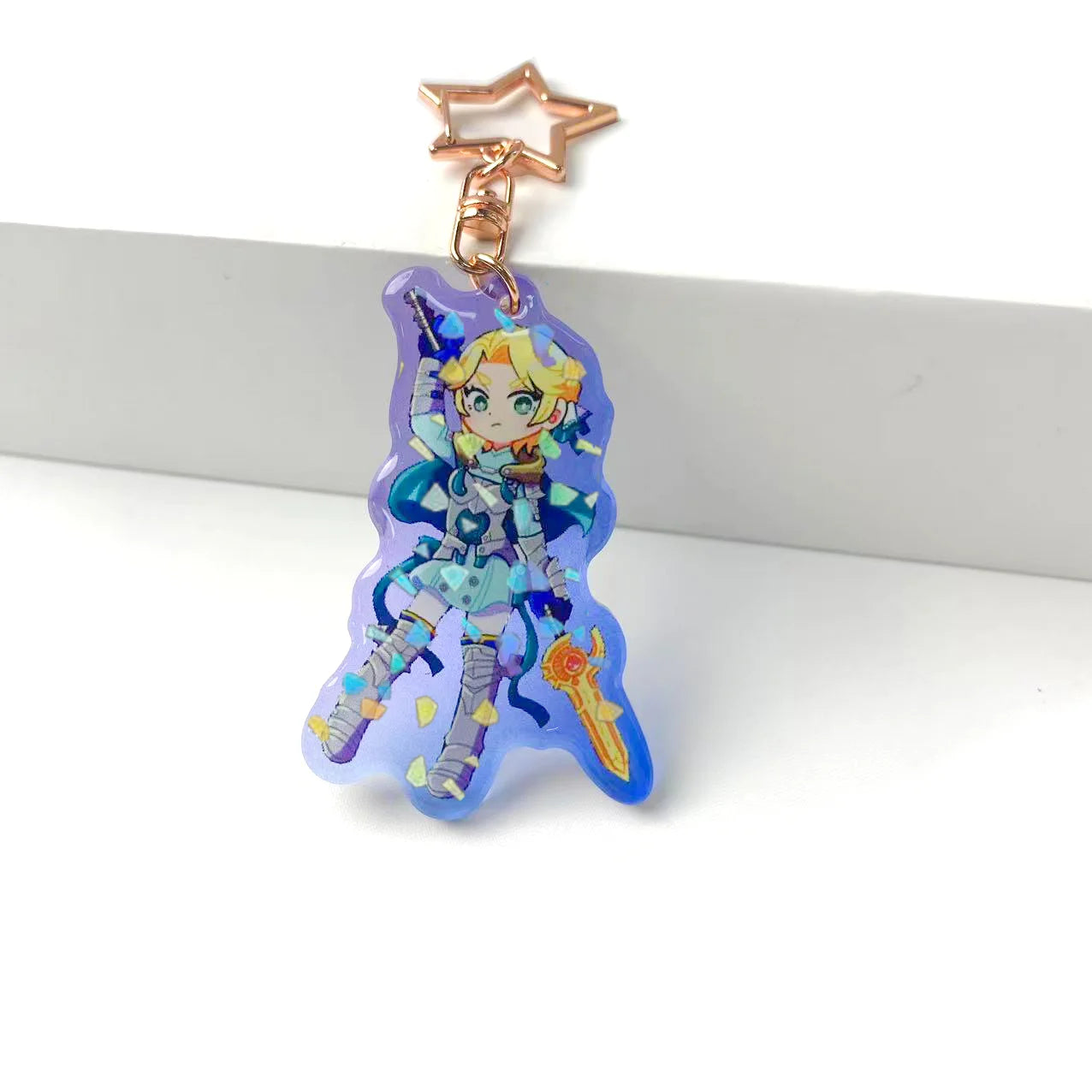 Pop Charm Round Fringe Resin Epoxy Make Your Own Anime Glitter Hologram Keychain Custom Acrylic Charm