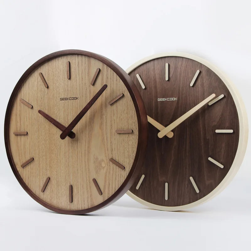 Best-Selling Curved Wood Wall Clock - Norwegian Forest with Graduated Scale 3D Numbers Silent Movement in Stock