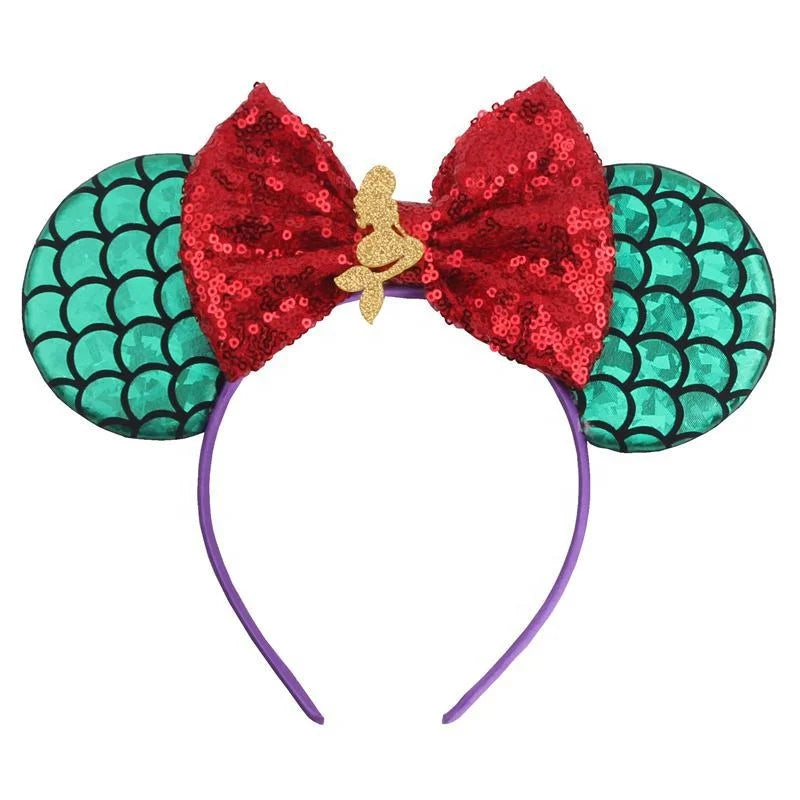 Hot Sale Mermaid Headband Kids DIY Party Sequins Bow Headband Amusement Park Festival Headband