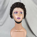 Natural Color Pixie Wave 13x4 Lace Frontal Wig Full Density 100% Human Hair Curly Short Pixie Cut Wig