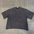 260G Retro Black Boxy Tshirt for Men Wholesale Custom 100%Cotton Printing Brand Blank Oversized Simple Wash Heavyweight T-shirt