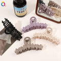 QIYUE Seven Flower With White Color Rhinestone Cross Big Size Hair Claw Clip for Women Thick Hair