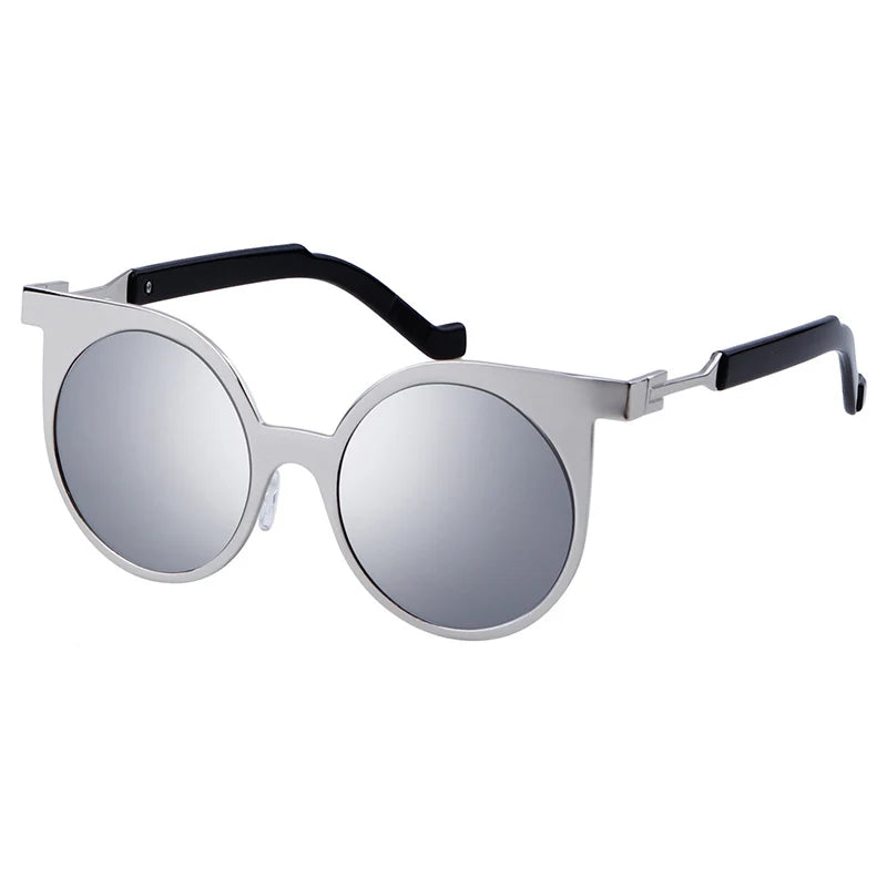ADE WU STY1517 Trendy Famous Round Sun Glasses Colorful Reflective Sunglasses Retro Classic Frame Metal Shades UV400 Wholesale