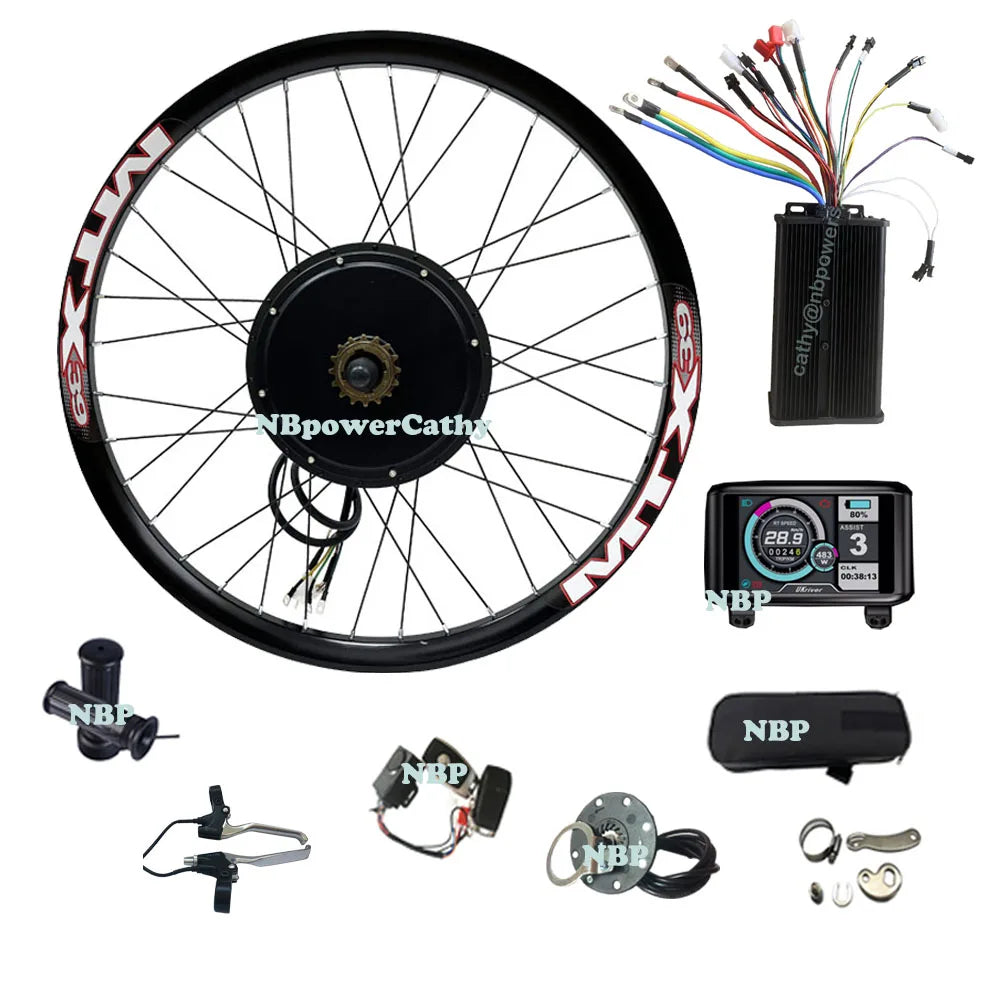 US Free Ship 26-29'' 3000w Ebike Kit MTX39 Wheel Electric Bicycle Motor Conversion Kit 72v 3000w Kit 80A Sine Wave Controller