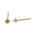 DIY Jewelry Making Accessory 18K Real Gold Pearl Stud Earring Post Findings