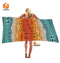 Custom Logo Large Microfiber Beach Towel Quick Dry Sand-Free Absorbent Fabric Woven Floral Pattern Durable Bag Promotional Item