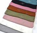 Zifeng OEM Otras Bufandas Y Chales New Muslim Plain Rhinestone Shawl Pearl Chiffon Scarf Hijab