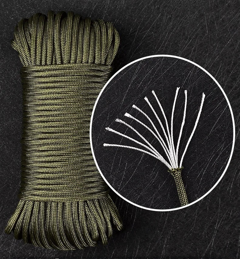 Outdoor Survival Kit 550 4mm Parachute Cord 10 Strands for Keychain and Para Cord Bracelet Camping POLYESTER ROPE