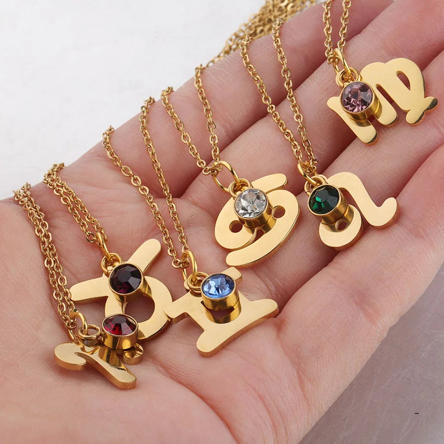 SSeesy Acero Inoxidable Joyas Mayor Bulk Non Tarnish Free Stainless Steel PVD 18K Fashion Jewelry Birthstone Necklace for Women