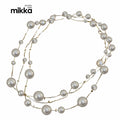 Super Fairy Long Pearl Necklace for Women Country Style Collarbone Chain Multilayer Pendant Fashion Jewelry