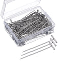 100pcs/box Wig T Pins for Holding Wigs Silver 27/32/38/51/53mm Long T-pins Styling Tools Display Macrame Modelling with Box