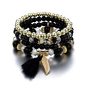 Hot Fabrica Directa 2025 Set Pulsera Bohemia De Abalorios De Flecos De Hojas Mujer De Moda