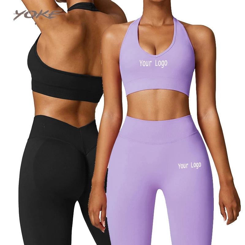 YOKE Wholesale Gym Wear Women Sets Comfort Workout Leggings Sports Bras Sportswear Fitness Yoga Sets