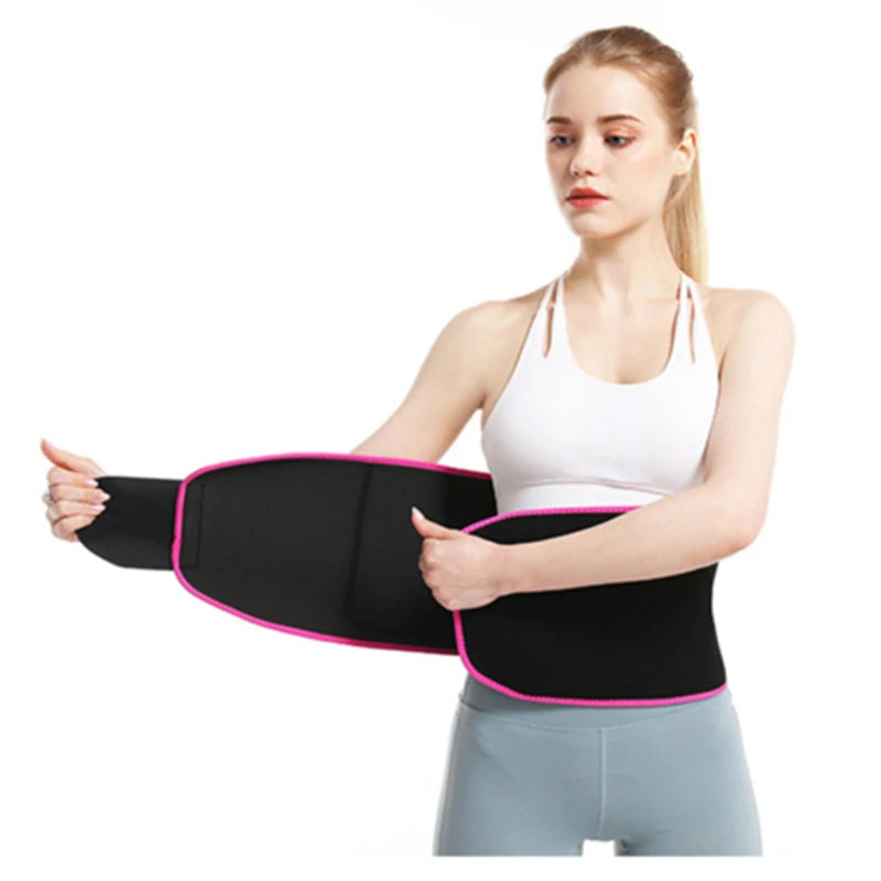New Silver Ion Slimming Sweat Belt Adjustable Fat Burning Waist Tummy Trimmer Elastic Belly Sweat Girdle Belt Men and Women