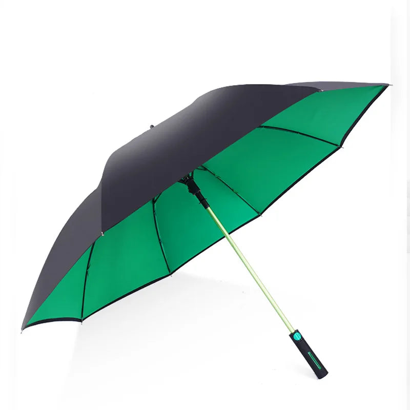 Wind Resistant Double Layer Promotional Branded Custom Logo Fully-Automatic Straight Umbrella Windproof Fiberglass Frame 130cm