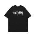 Hot Sale T Shirt Black White Color High Street Series T Shirt Front Letter Graffiti Back Angel Pattern Oversize  Loose T Shirt