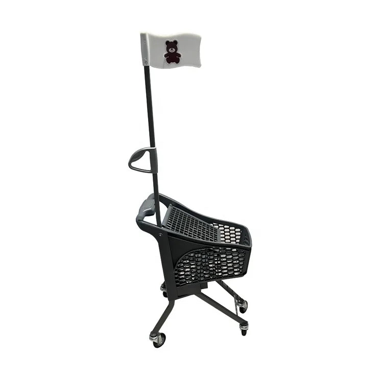 Supermarket Plastic Colorful Handles Kid Trolley Pull Along Shopping Trolley