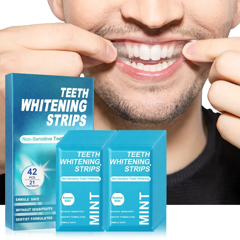 Residue Free Formula Non Peroxide Transparent Sea Salt Teeth Whitening Strips MegaBDM