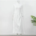 Elegant Lace Embroidered Dress Sleeveless High Waist Lady Summer Dresses for Women