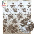 Supplier Hot Sales Products Apricot Knitted Tulle Beaded Sequins Embroidery With Laces Fabrics for Women