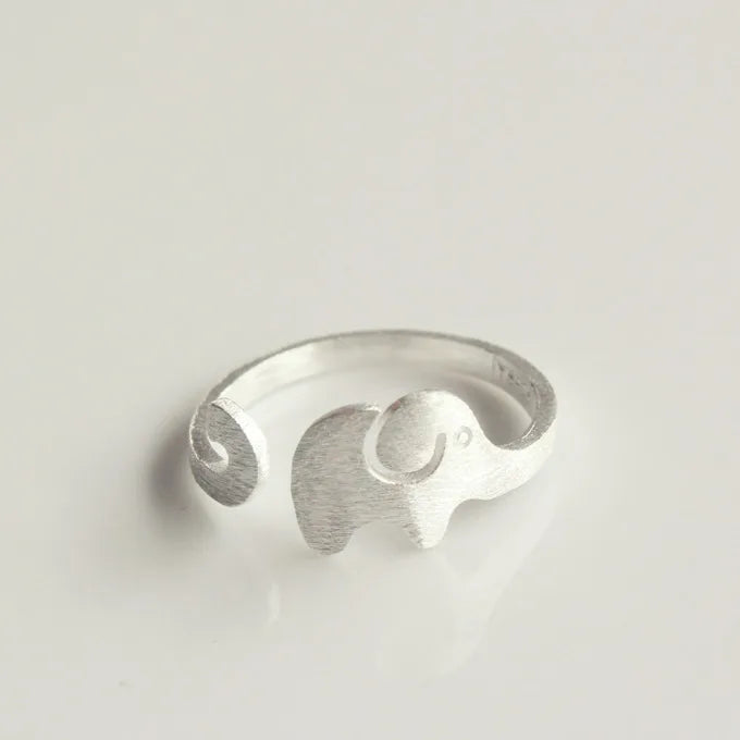 Wholesale Elephant Silver Plating Ring for Women Fashion Jewelry Adjustable Rings