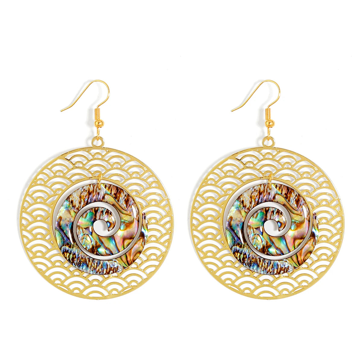 Hawaiian 18k Gold Plated Trendy Earrings Round Gold-plated Korean Earrings Jewelry for Women