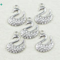 Rhinestone Alloy Swan Charms Jewelry DIY Making Pendant