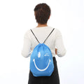 210D Polyester Sack Pack DIY Drawstring Backpack Bag Trip Black String Bag for Gym Sport Unisex Gasoline 33x42cm