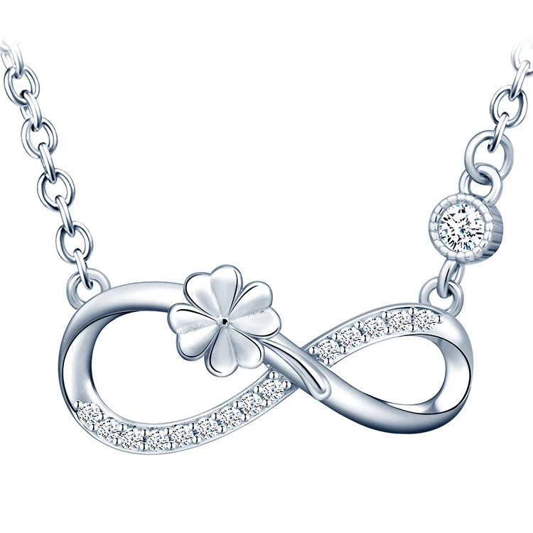 Solid 925 Silver Four Leaf Clover Infinity Symbol Earrings Bracelet Necklace