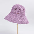 Summer New Straw Hat 2023 Hand Made Big Brim Crochet Paper Straw Bucket Lady Hat Sun Solid Color Flower Pattern Travel Beach Hat