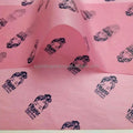 Custom Logo Printed 17 Gsm Pink Synthetic Tissue Paper Single Side Coating for Shipping Floral Gift Wrapping Use on Photo Frames