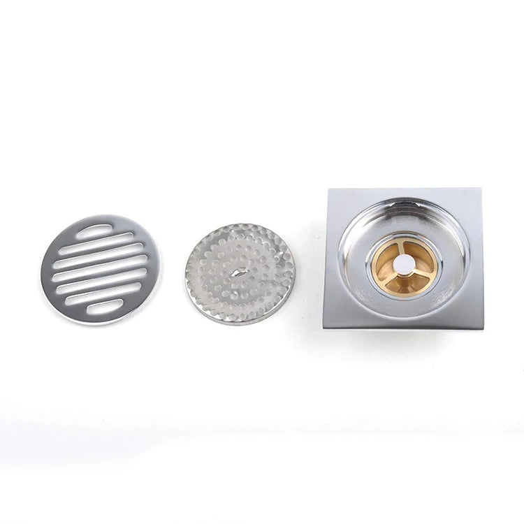 Stainless Steel Square Shower Floor Drain Anti-Smell with Removable Strainer & Easy Clean Tile Insert for Bathroom & Kitchen
