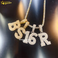 Wholesale Hip Hop Pendants Initial Number Custom 925 Silver GRA Certified Moissanite Letter Pendant