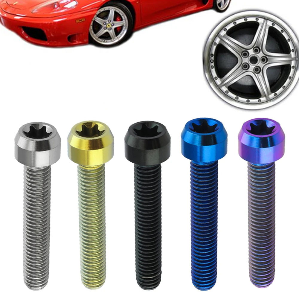 Anodized Titanium Fasteners for Honda Click M8 X 35 mm Flange Wheel Hub Lug Nuts Bolts Including Bolts Screws Nuts Washers