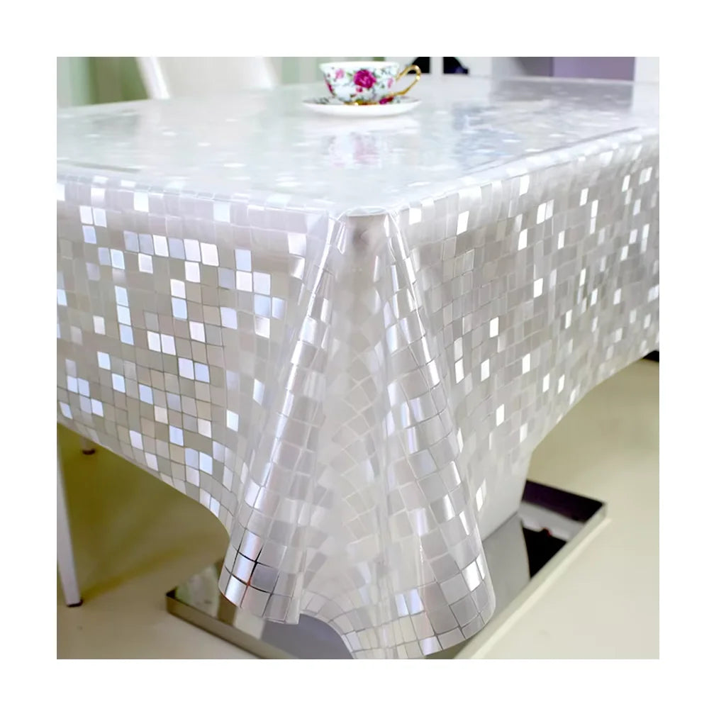Transparent Waterproof Oilproof 3D Wholesale Plastic Table Covers