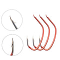 High Carbon Steel Bass Hooks Red Sea Bass Hooks Crooked Mouth Barbed Roadrunner Hanging Live Lure Shrimp