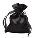 NEW Luxury Satin Drawstring Packaging Silk Jewelry Gift Ring Pouch 10cm Custom Matte Black Small Satin Bag With Satin Lining