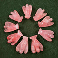 Huiying 2 Inch Hand Carved Animal Sculpture Semi-precious Rose Quartz Carved Angels