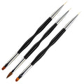 3pcs/set Double Head Nail Art Needle Point Tip Drawing Pen Detailed Fine Nail Art Liner Brush