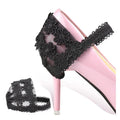 Black Anti Falling Soft Elastic Lace Fixation Slacker Shoe Strip No Tie Shoelace Buckle for High Heels Shoes