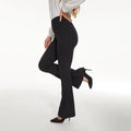 Flare Leggings Women Casual Breathable Yoga Pants High Waisted Tummy Control Workout Wide Leg Knitted Print Seamed Ankle-Length