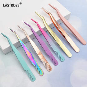 Wholesale OEM Logo High Quality Makeup Eye Lashes Tweezer Extension Tools Clip Applicator False Eyelashes Tweezers